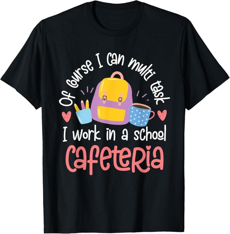 100% Cotton Funny Lunch Lady Appreciation Design T-Shirtstyle{n002}2