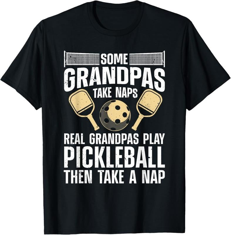 100% Cotton Funny Pickleball Design For Men Grandpa Pickleball Player T-Shirt