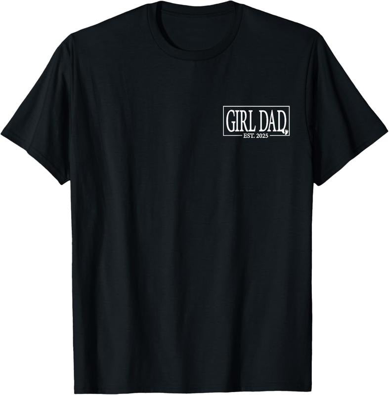 100% Cotton Girl Dad Est. 2025 Logo Dad 2025 Father Girl Dad To Be 2025 T-Shirt