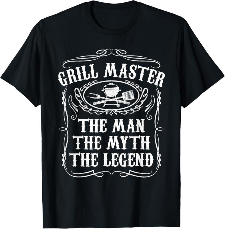 100% Cotton Grill Master The Man The Myth Legend Funny BBQ Smoker Gift T-Shirt