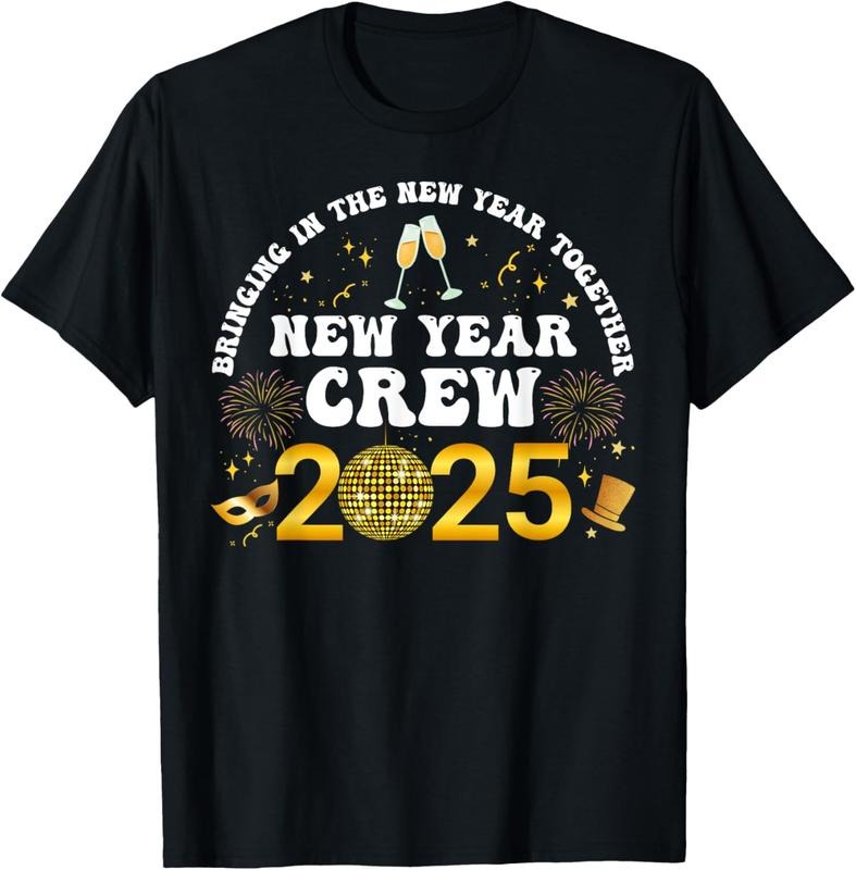 100% Cotton Happy New Year 2025 New Years Eve Party Family Matching 2025 T-Shirt