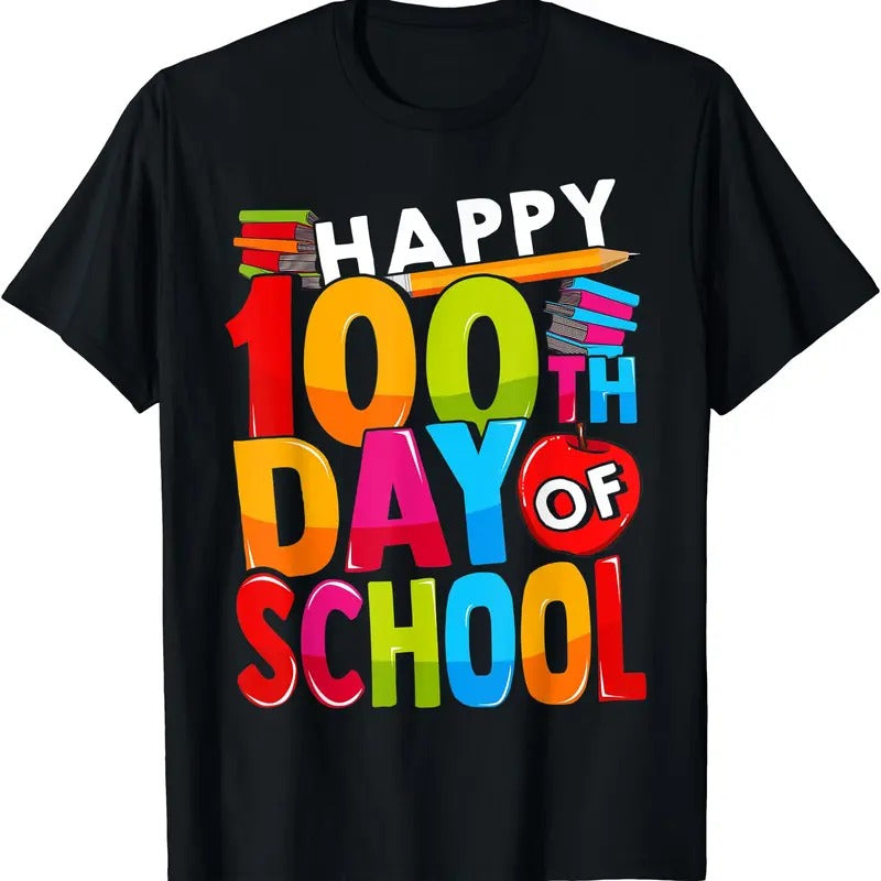 100th Day of School Gift for Teachers Happy 100 Days T-Shirt graphic tee