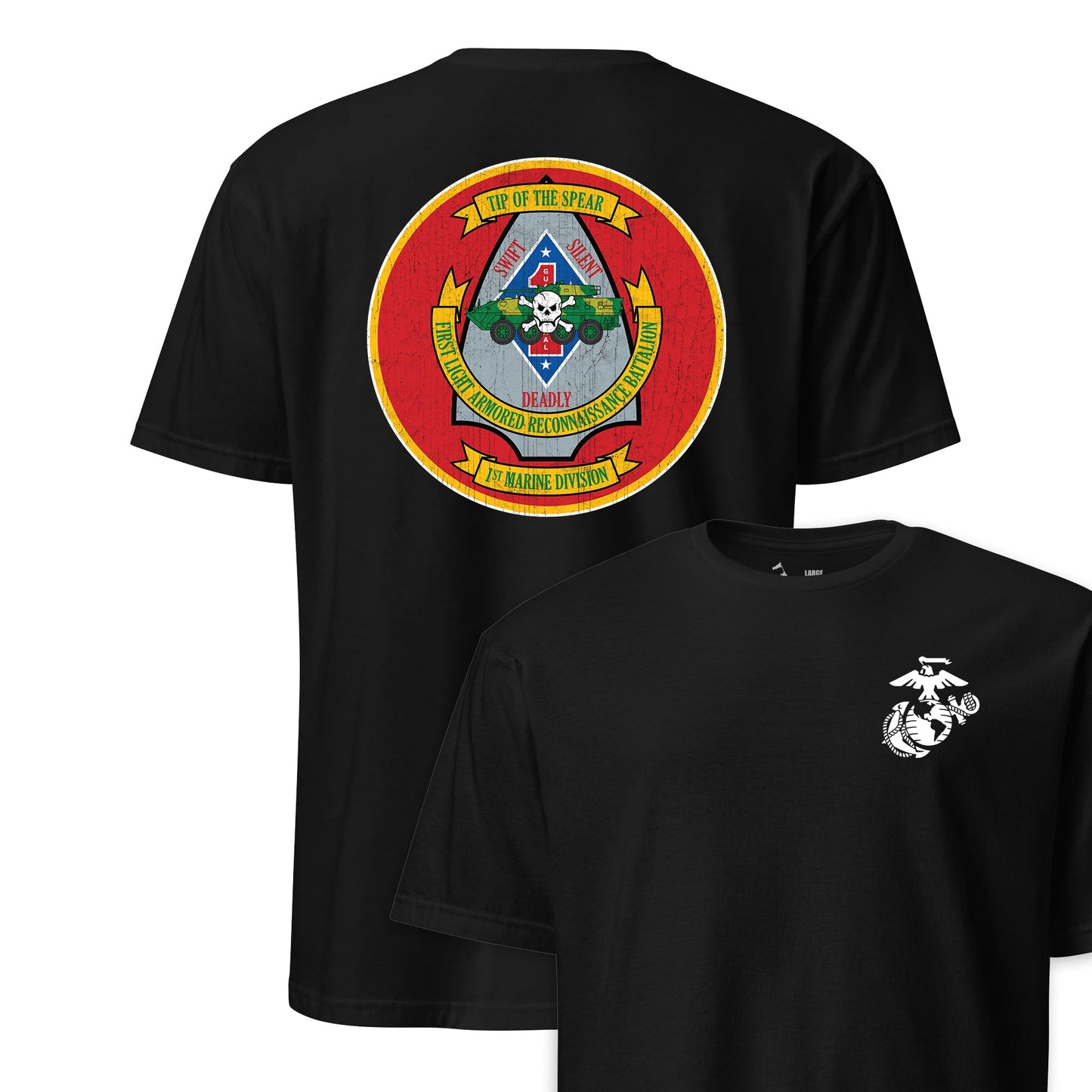 1st Light Armored Reconnaissance Battalion Back Print T-Shirt