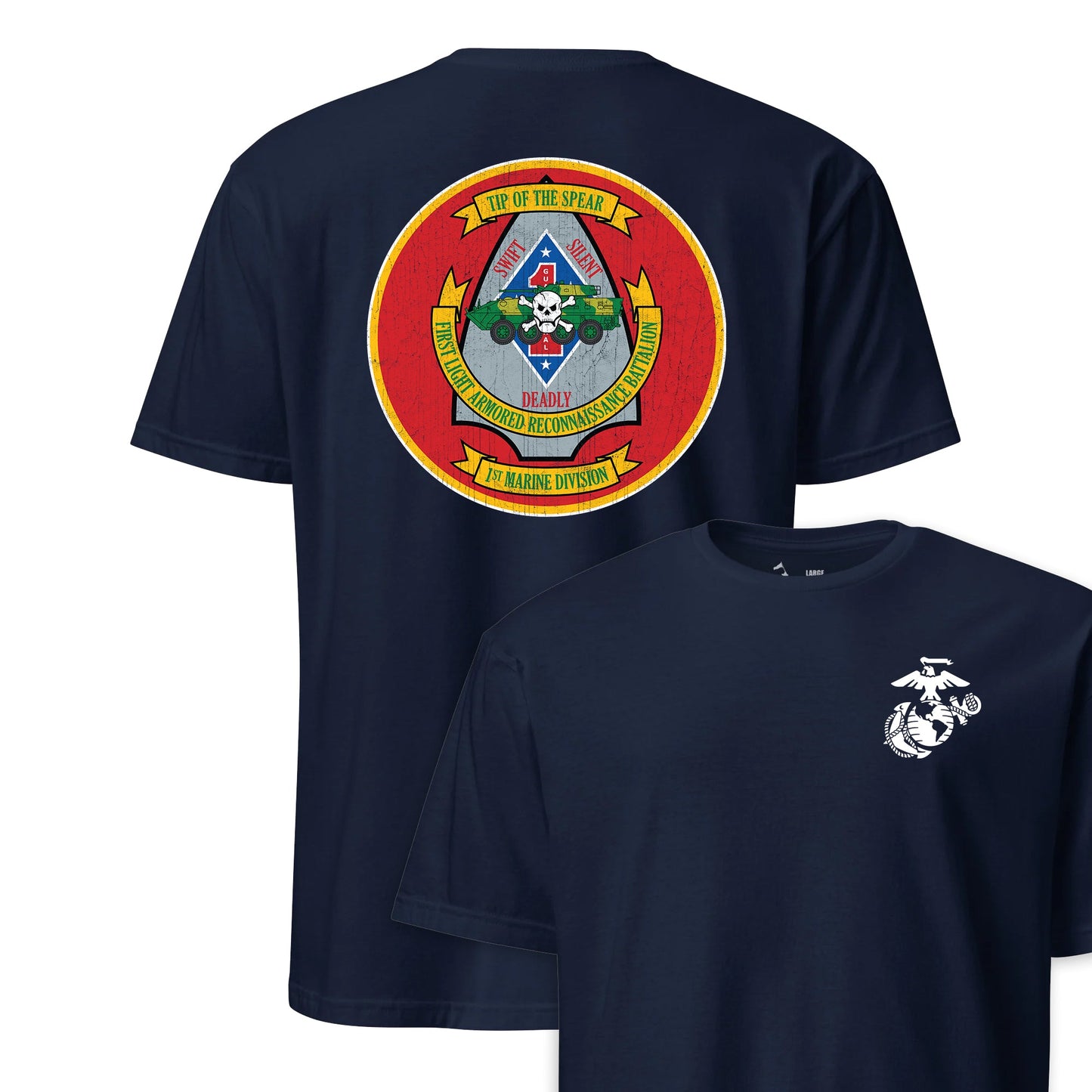 1st Light Armored Reconnaissance Battalion Back Print T-Shirt