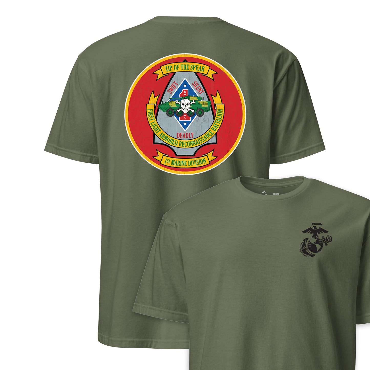 1st Light Armored Reconnaissance Battalion Back Print T-Shirt