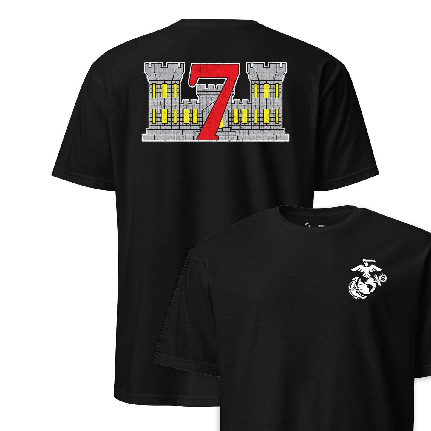7th Engineer Support Battalion Back Print T-Shirt