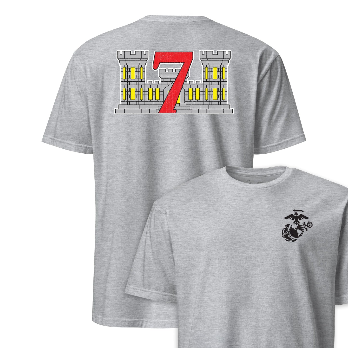 7th Engineer Support Battalion Back Print T-Shirt