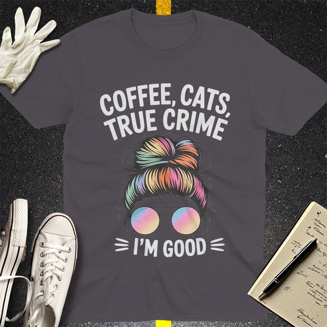 Coffee Cats Crime T-Shirt