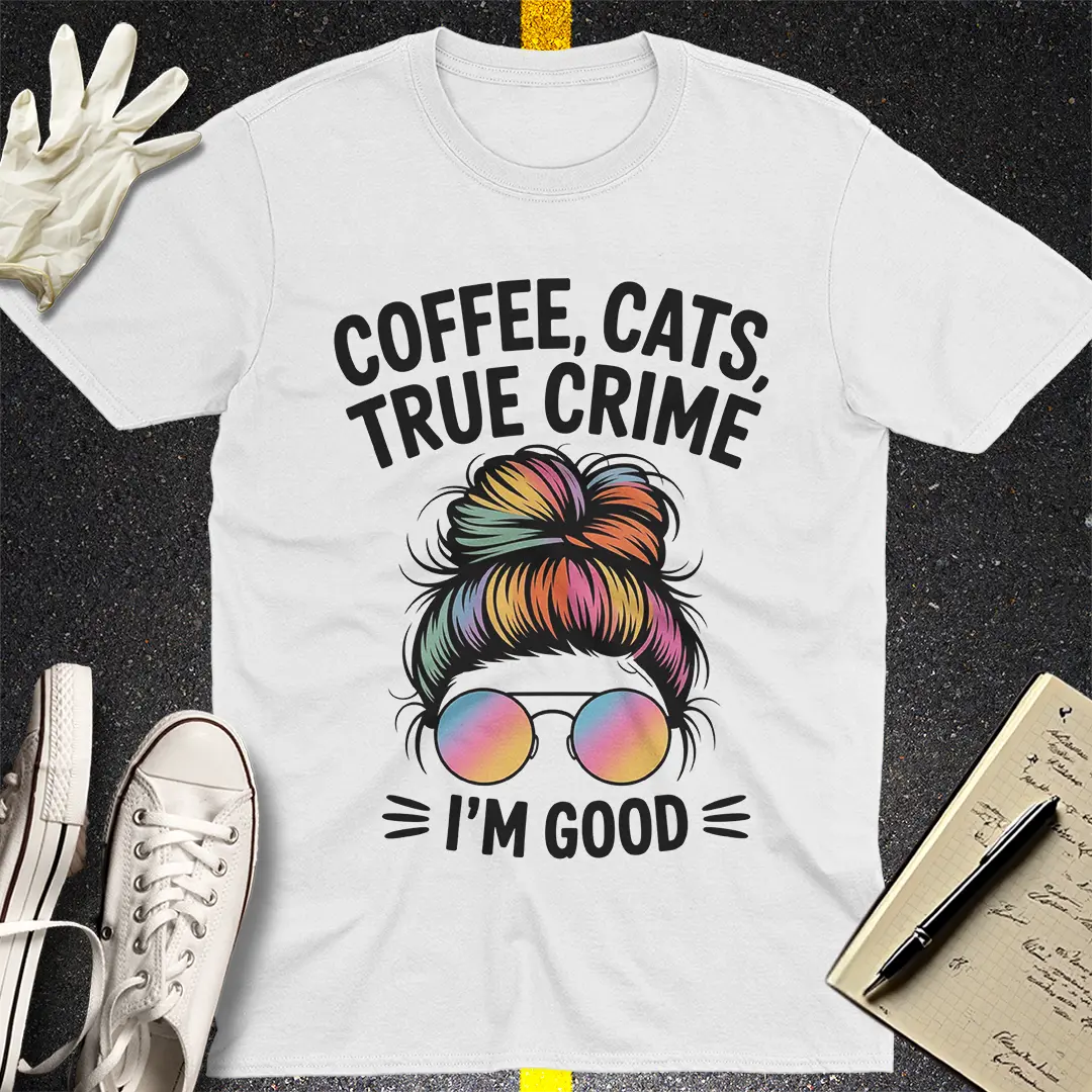 Coffee Cats Crime T-Shirt