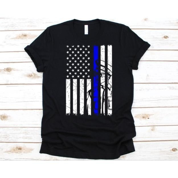 American Flag Blue Line Officer Shirt, Independence Day Shirt For Men And Women, American Flag Design, 4th of July, National Flag Graphic made in usa