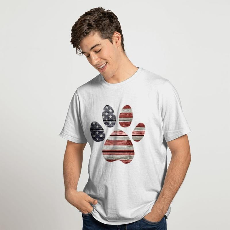 American Flag Paw Print Shirt, Merica Shirt, USA Shirt, 4th Of July Shirt, Dog Lover Shirt, Patriotic Dog Mom Shirt, American Flag Dog Shirt T-shirt, sweater and Hoodie