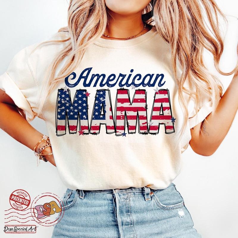 American Mama 4th of July Shirt, Memorial Day Shirt, Independence Day TShirt, Patriotic Tee, Gulf of America