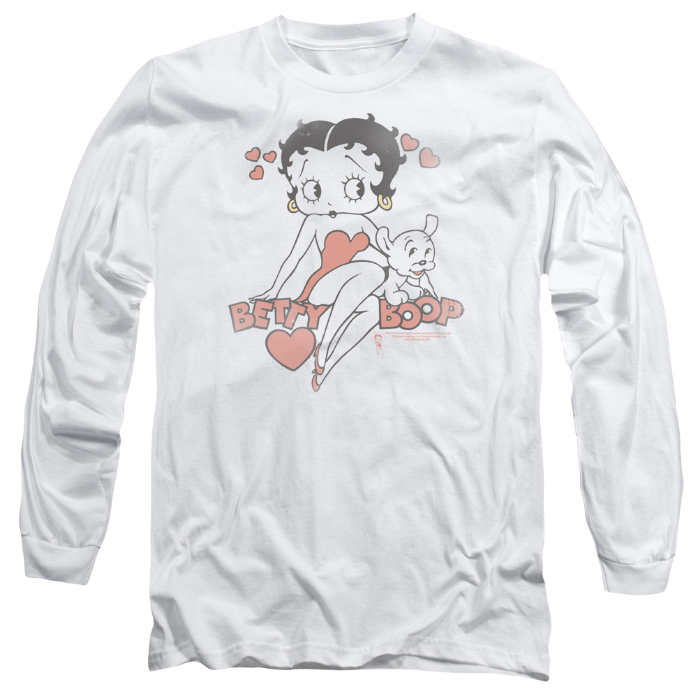 Betty Boop Classic With Pup - Men's Long Sleeve T-Shirt