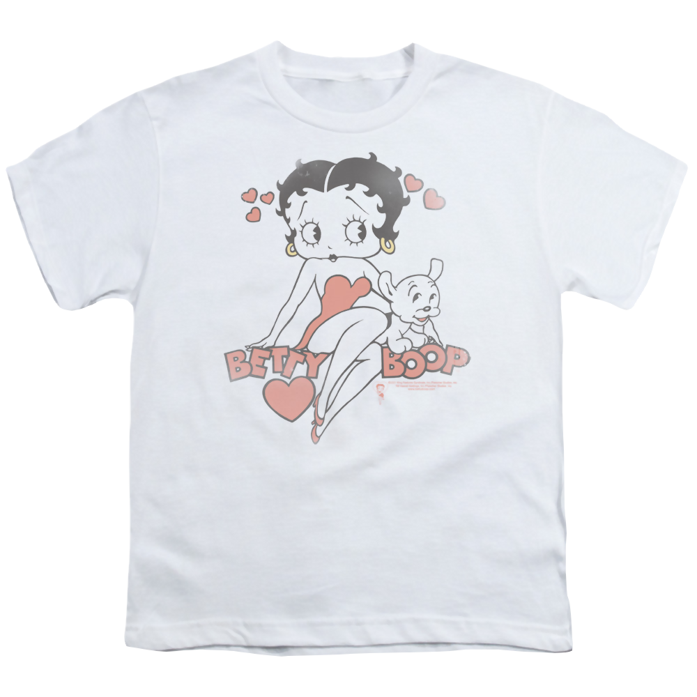 Betty Boop Classic With Pup - Youth T-Shirt