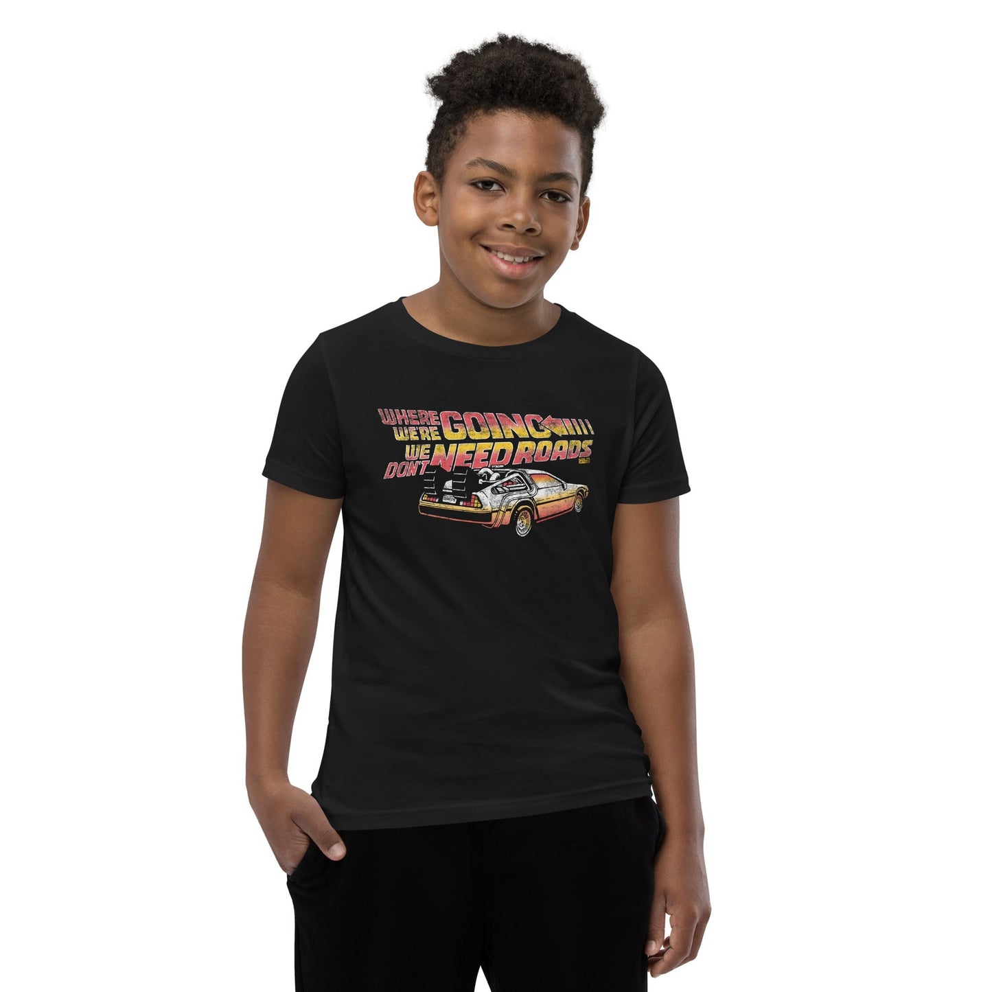 Youth Where We're Going We Don't Need Roads Extra Soft T-Shirt