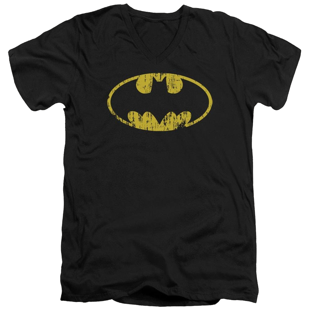 Batman Classic Logo Distressed - Men's V-Neck T-Shirt