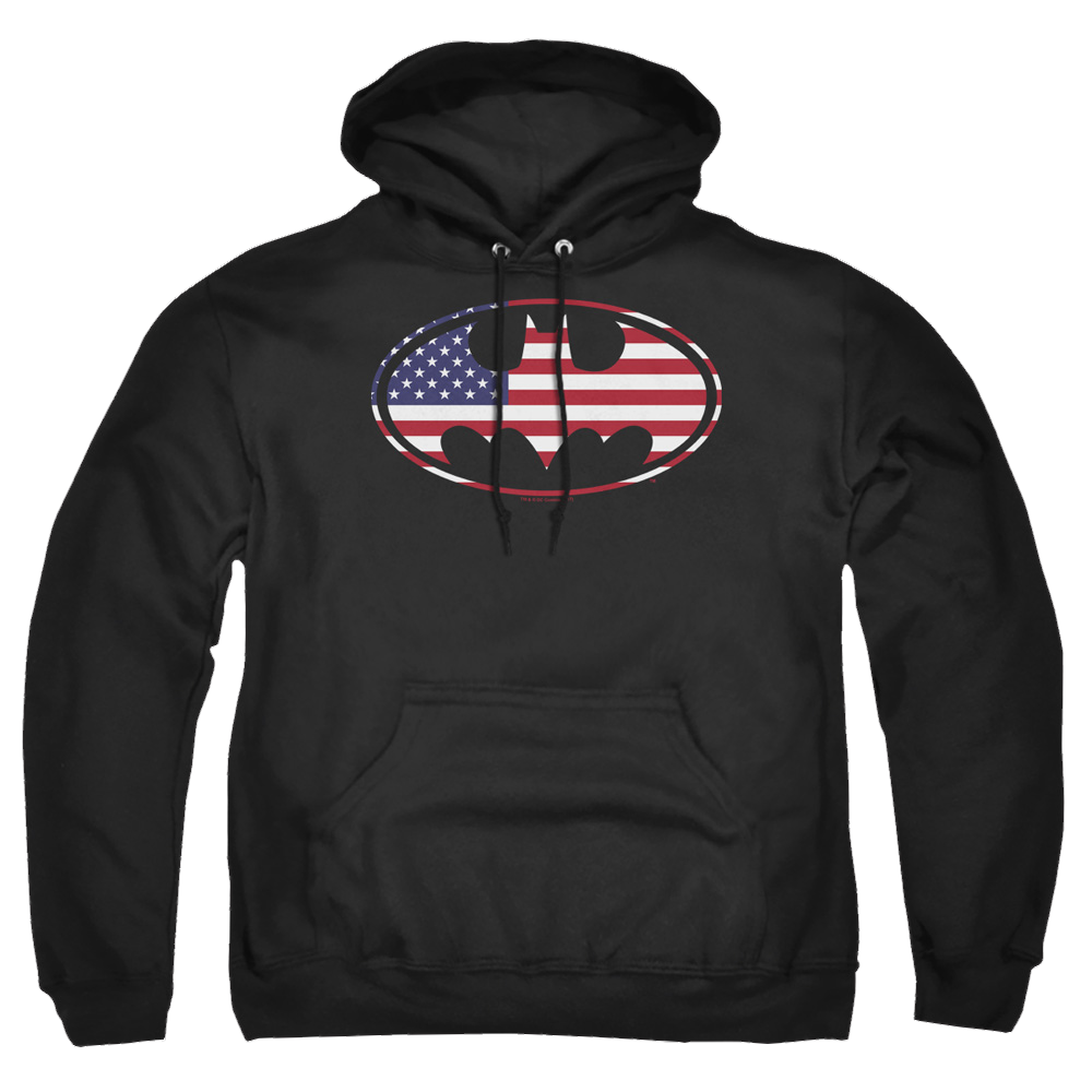 Batman American Flag Oval - Pullover Hoodie