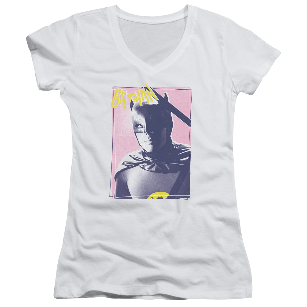 Batman - Classic TV Series Wayne 80s - Juniors V-Neck T-Shirt