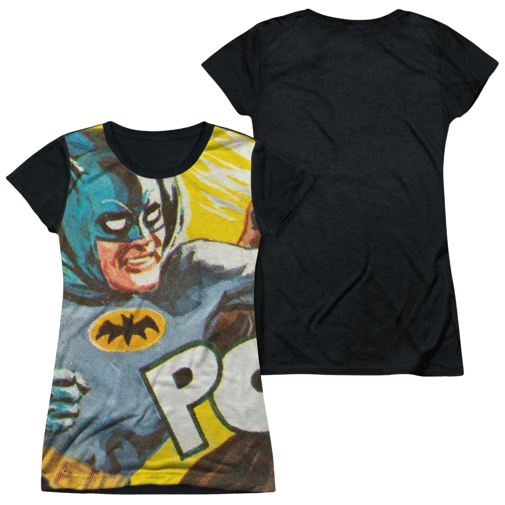 Batman - Classic TV Series On The Chin - Juniors Black Back T-Shirt