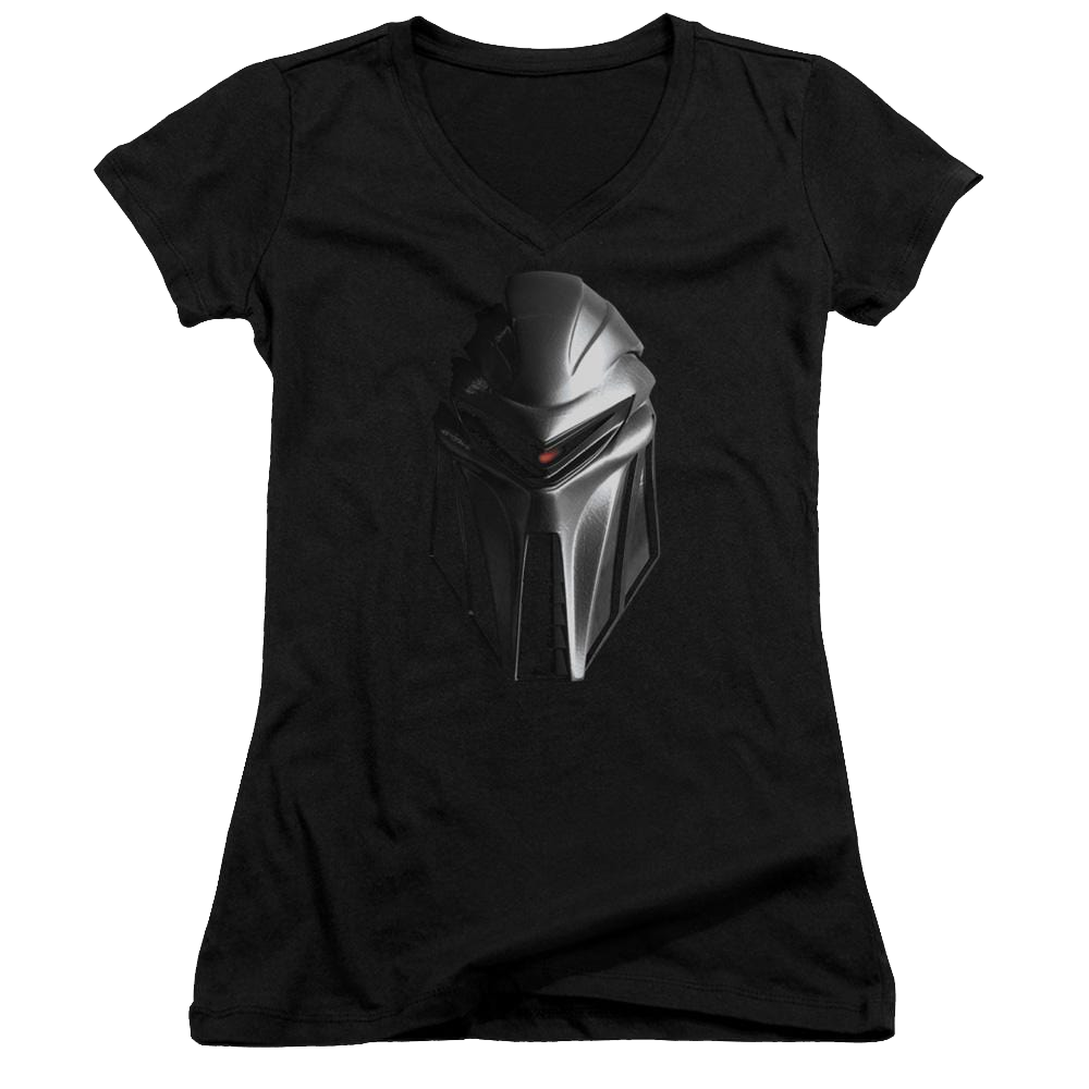 Battlestar Galactica Cylon Head - Juniors V-Neck T-Shirt