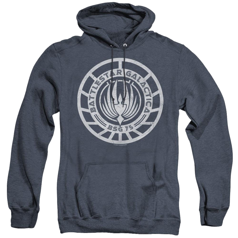 Battlestar Galactica (2004) Scratched Bsg Logo - Heather Pullover Hoodie