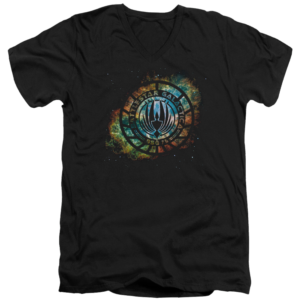 Battlestar Galactica Emblem Knock-out - Men's V-Neck T-Shirt
