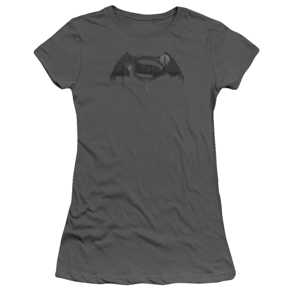 Batman v Superman Cityscape Logo - Juniors T-Shirt Style001