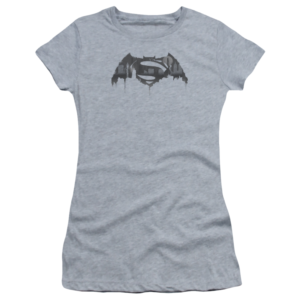 Batman v Superman Cityscape Logo - Juniors T-Shirt