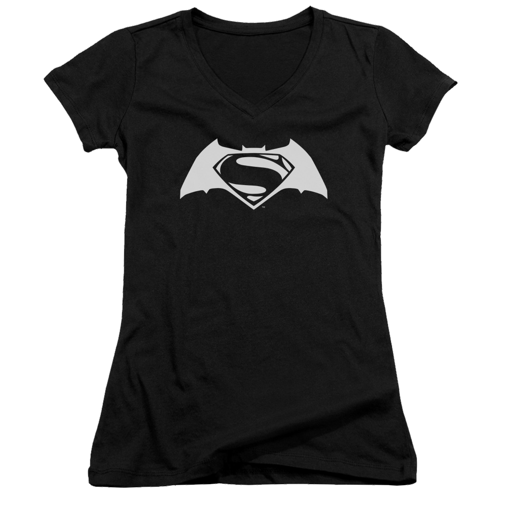 Batman v Superman Simple Logo - Juniors V-Neck T-Shirt Style005