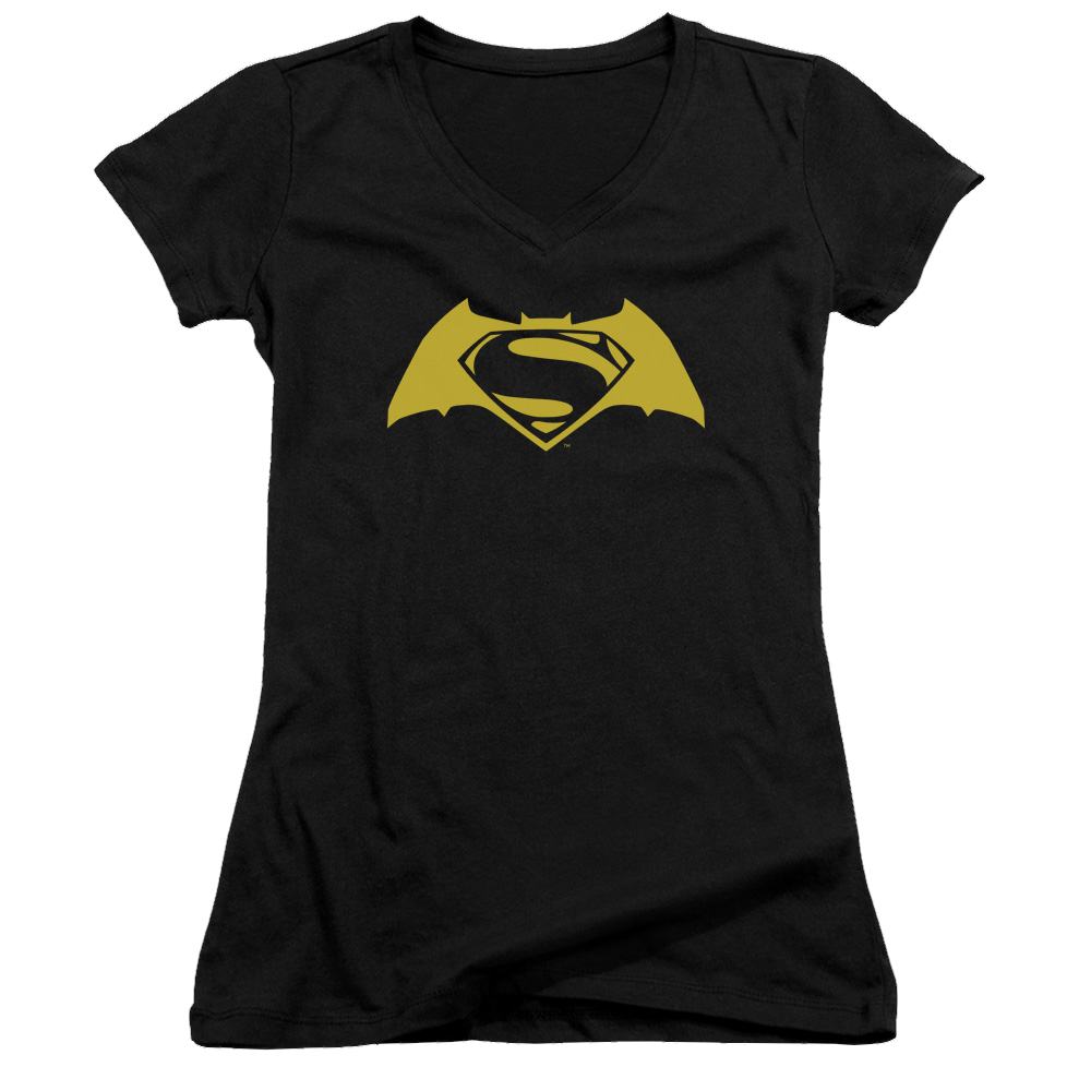 Batman v Superman Simple Logo - Juniors V-Neck T-Shirt Style004