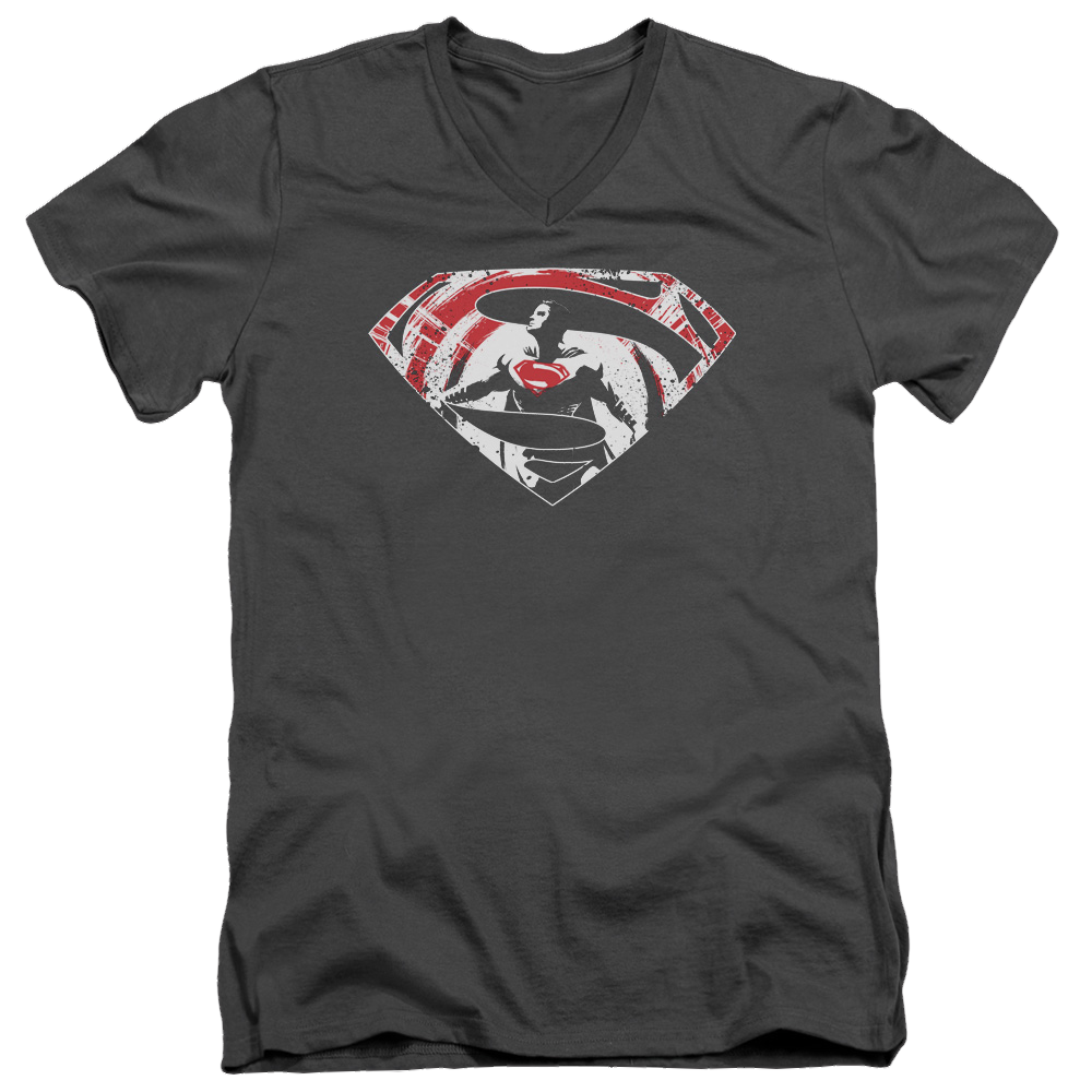 Batman v Superman Super Splatter Logo - Men's V-Neck T-Shirt Style001