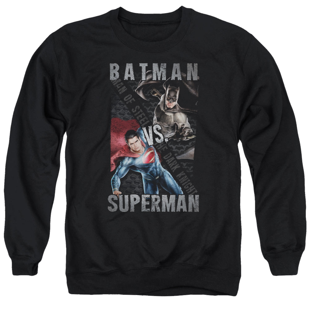 Batman v Superman Hero Split - Men's Crewneck Sweatshirt Style001