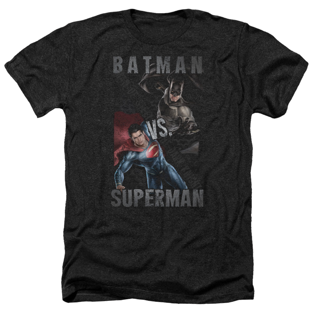 Batman v Superman Hero Split - Men's Heather T-Shirt