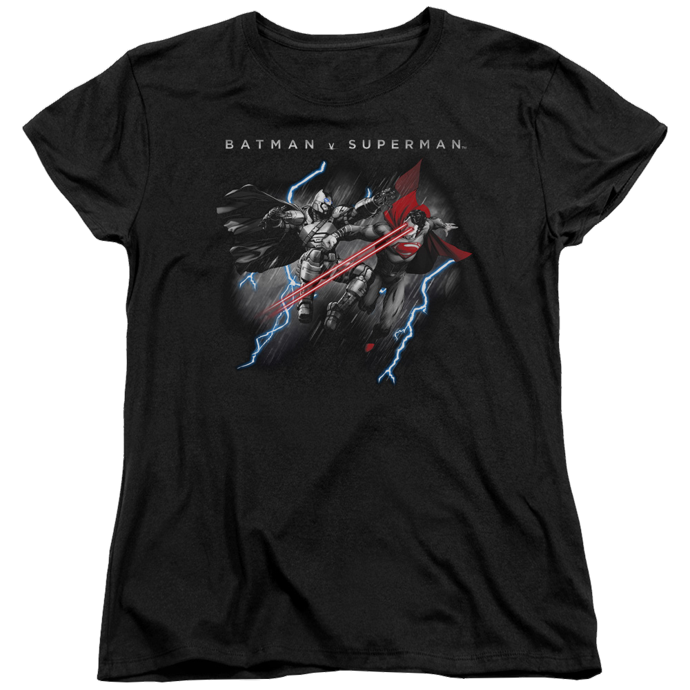 Batman v Superman Lightning Fight - Women's T-Shirt Style001