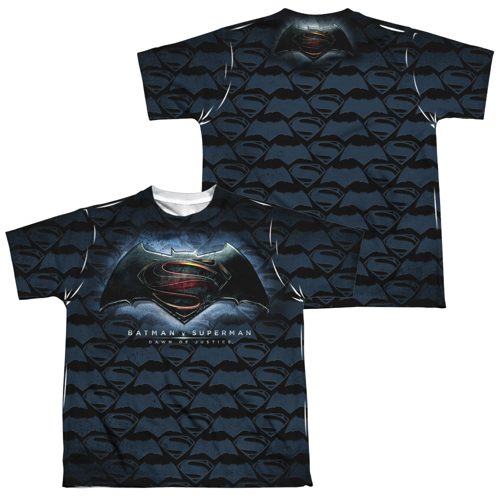 Batman v Superman Logo Pattern (Front/Back Print) - Youth All-Over Print T-Shirt Style001