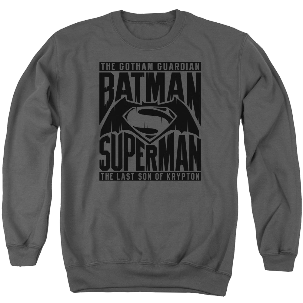 Batman v Superman Title Fight - Men's Crewneck Sweatshirt Style001