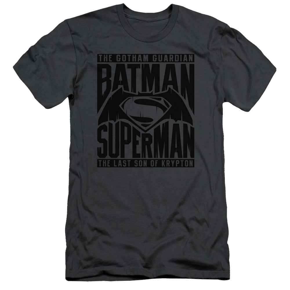 Batman v Superman Title Fight - Men's Slim Fit T-Shirt Style001