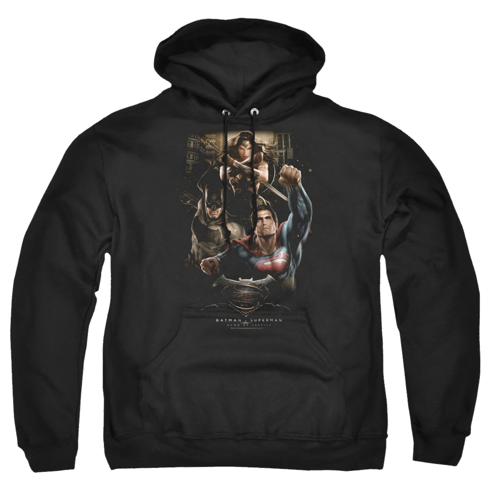 Batman v Superman Three In Action - Pullover Hoodie
