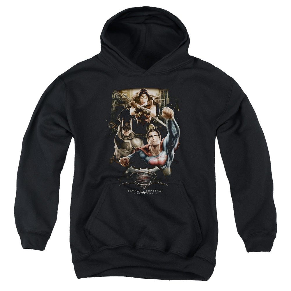 Batman v Superman Three In Action - Youth Hoodie Style001