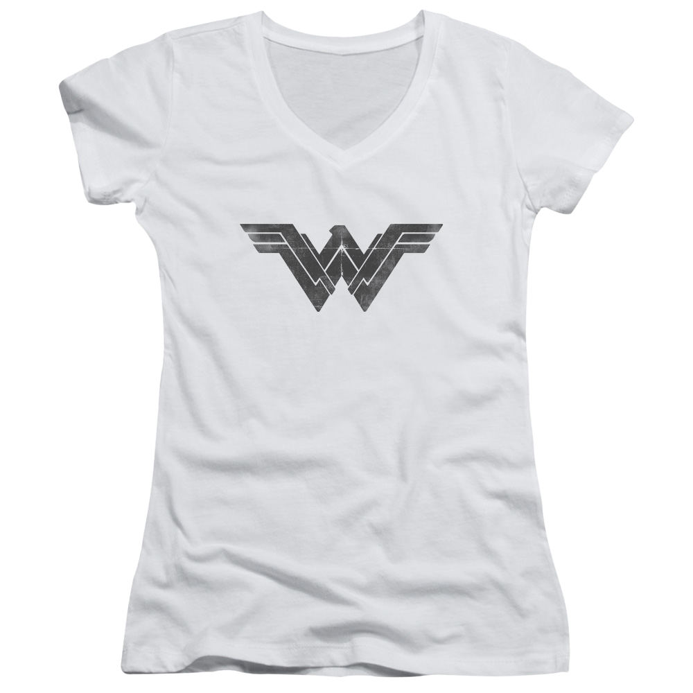 Batman v Superman Folded And Distressed - Juniors V-Neck T-Shirt
