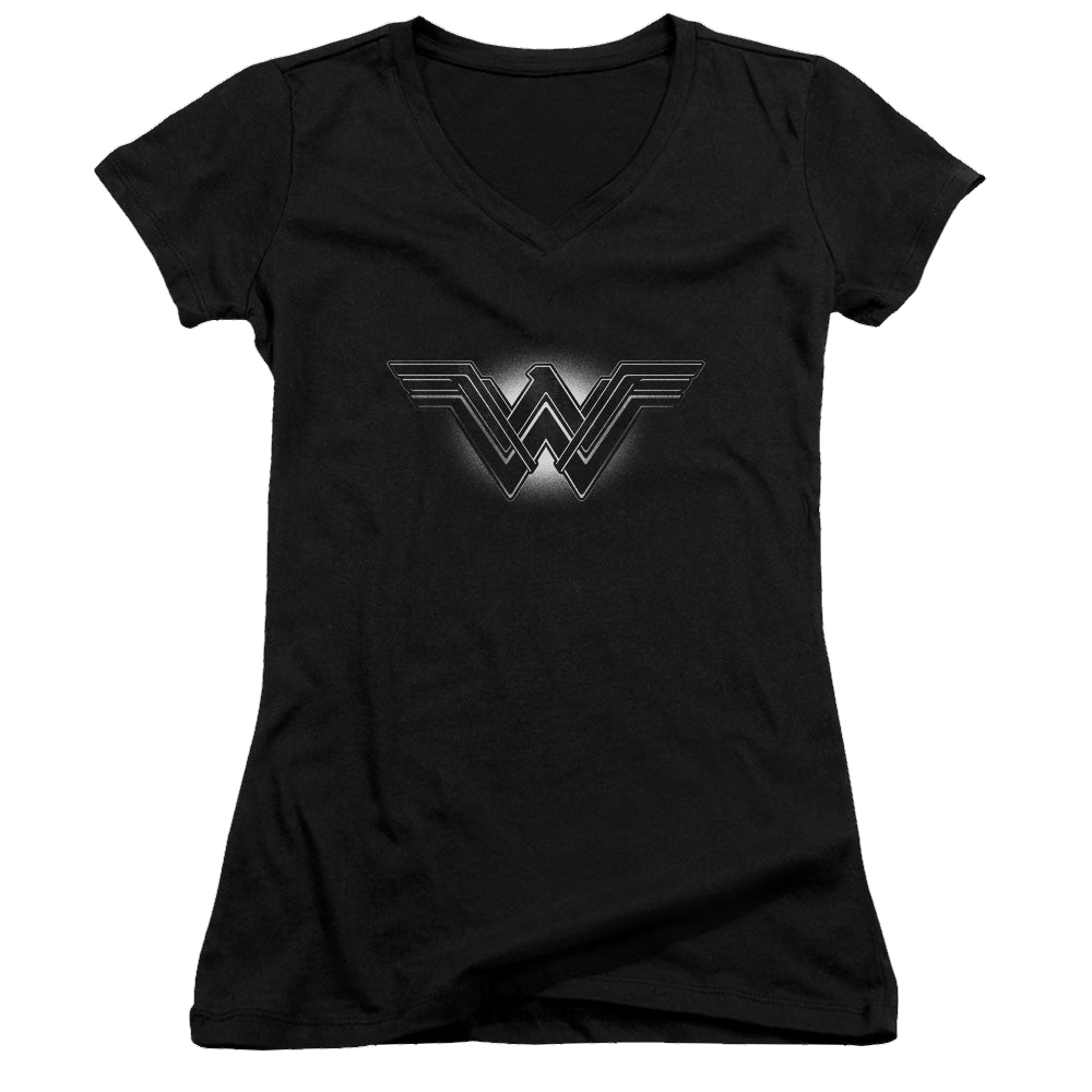 Batman v Superman Glow Emblem - Juniors V-Neck T-Shirt Style001