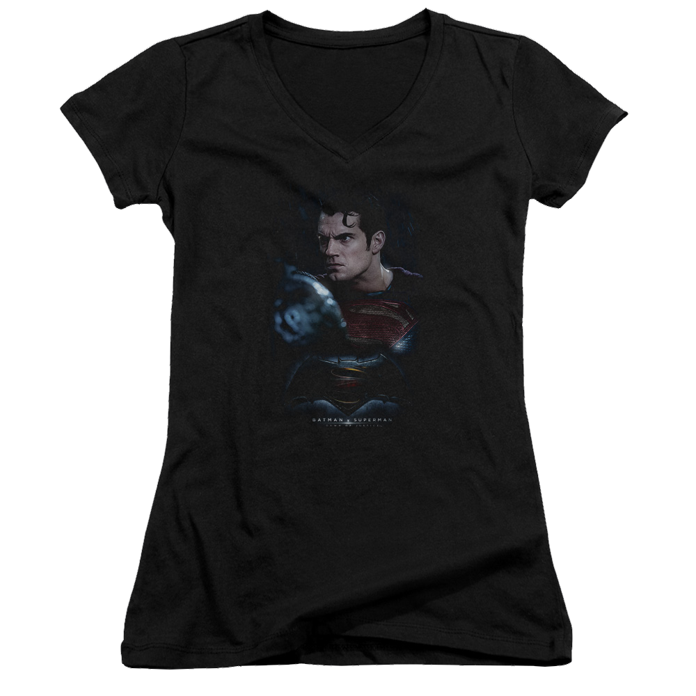 Batman v Superman Super Angry - Juniors V-Neck T-Shirt Style001
