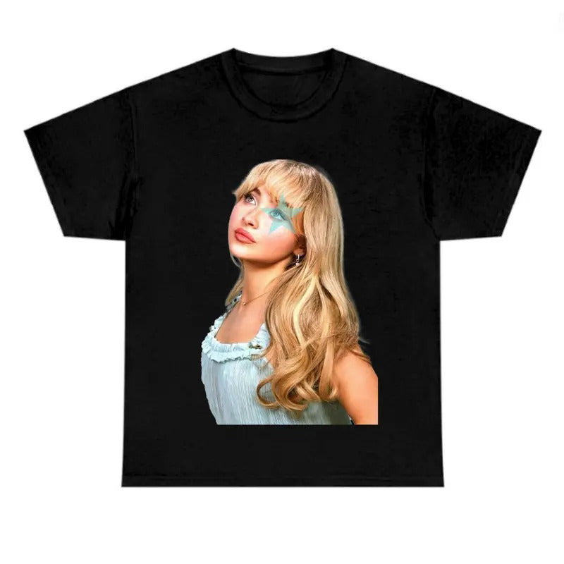 Babii Blue Star Sabrinaaaa T-shirt, Graphic Fan Gift Tee Cotton Fabric