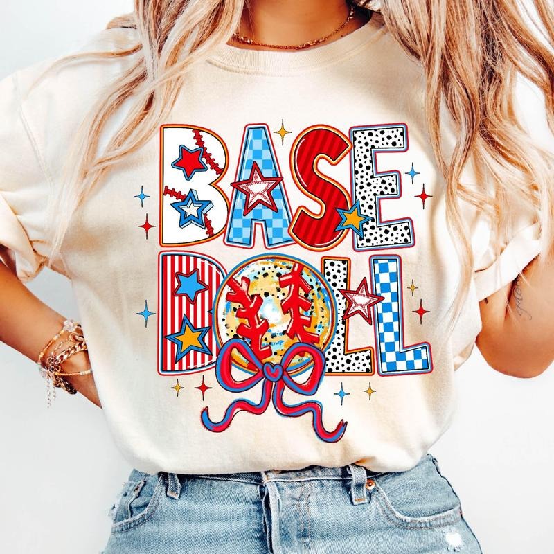 Baseball Coquette T-Shirt, Game Day Baseball T-Shirt, Baseball Mama T-Shirt, Retro Baseball Mom T-Shirt, Mother's Day Gifts