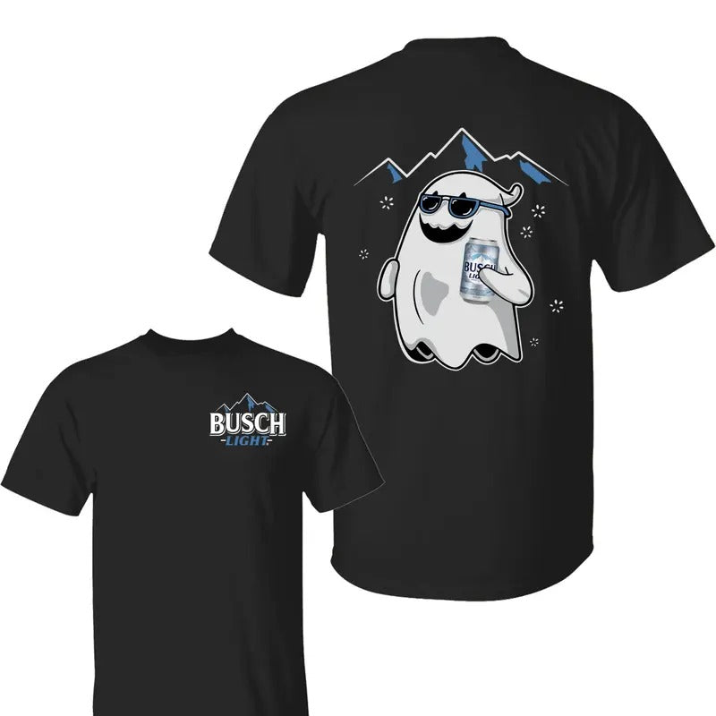 Buscch Light Ghost Halloween T-Shirt, Halloween Shirt, Buscch Light Shirt, Unisex Classic Cotton Tee with 2 Sided Graphic Print in All Sizes, For Women, For Men