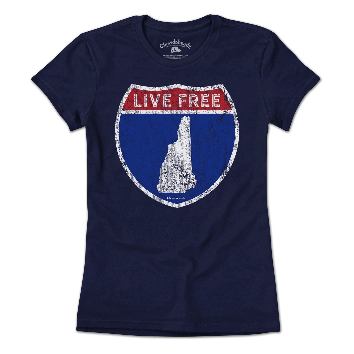 Live Free New Hampshire Highway Sign T-Shirt
