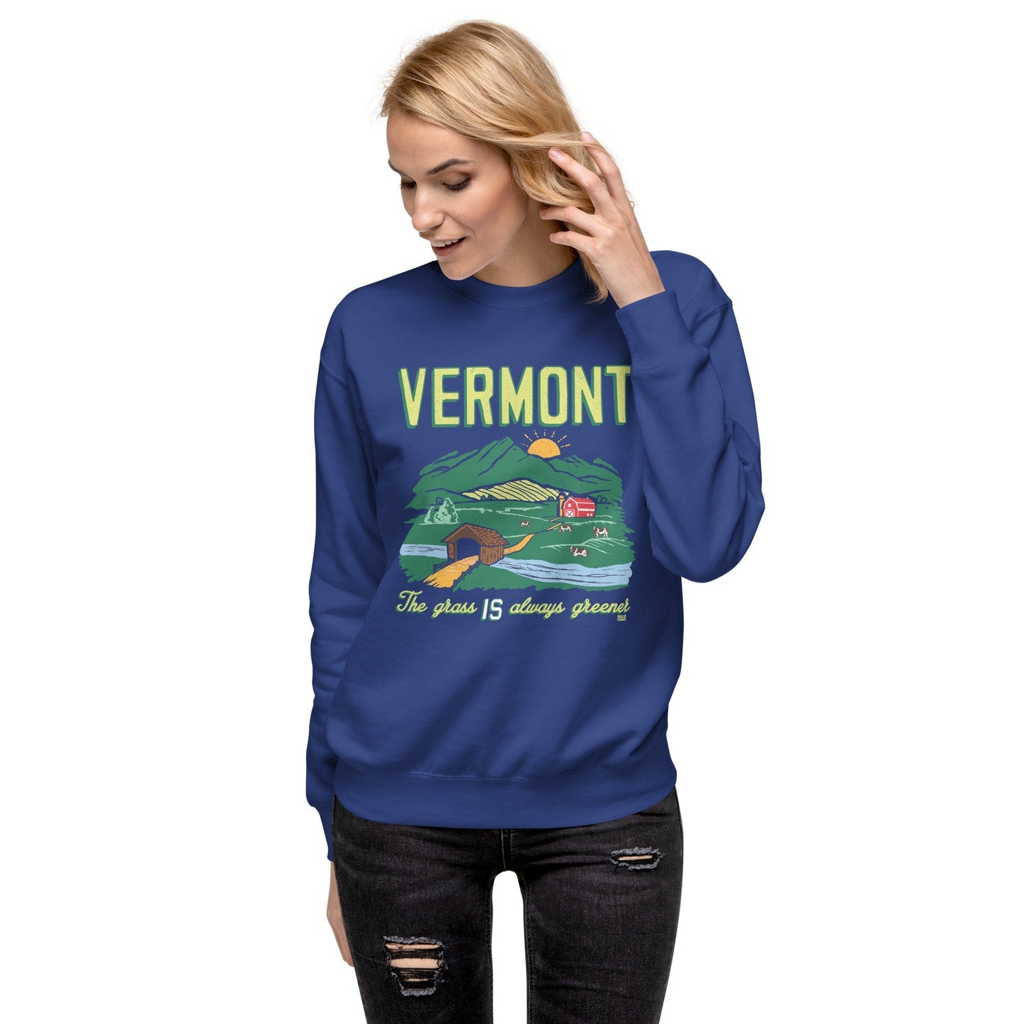 Vermont The Grass IS Always Greener Classic Fleece Sweatshirt