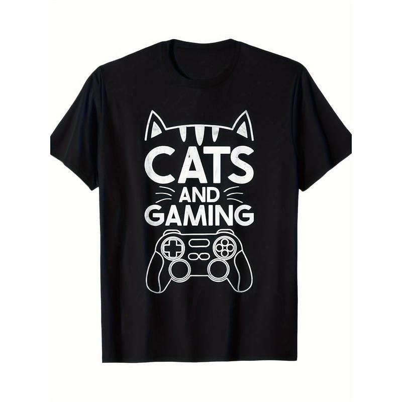 Cats And Gaming Funny Cat Lover Gaming Gift Gamer T-Shirt 220g made in usa