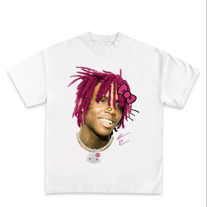 Chief Pink Graphic Tee Cotton Fabric