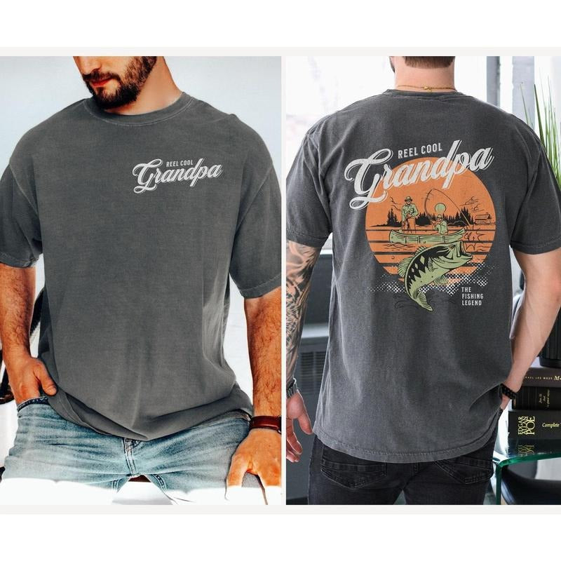 Comfort Colors Reel Cool Grandpa Fishing Retro Shirt, Fishing Gift for Grandpa, Fishing Grandpa Funny Sweatshirt, Father's Day Gift